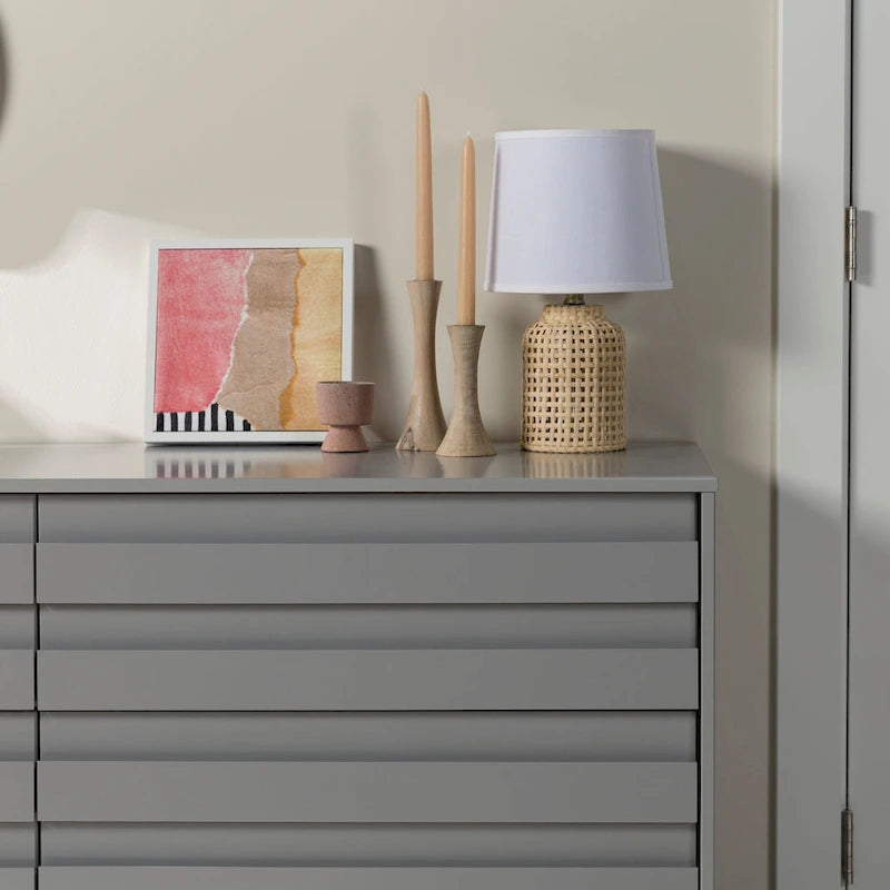 6-Drawer Solid Wood Dresser with Channeled Fronts & Tapered Feet, Onyx / Chalk / Grey / Black / White, Contemporary Style