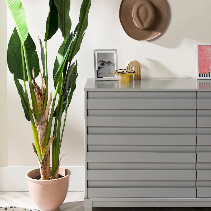6-Drawer Solid Wood Dresser with Channeled Fronts & Tapered Feet, Onyx / Chalk / Grey / Black / White, Contemporary Style