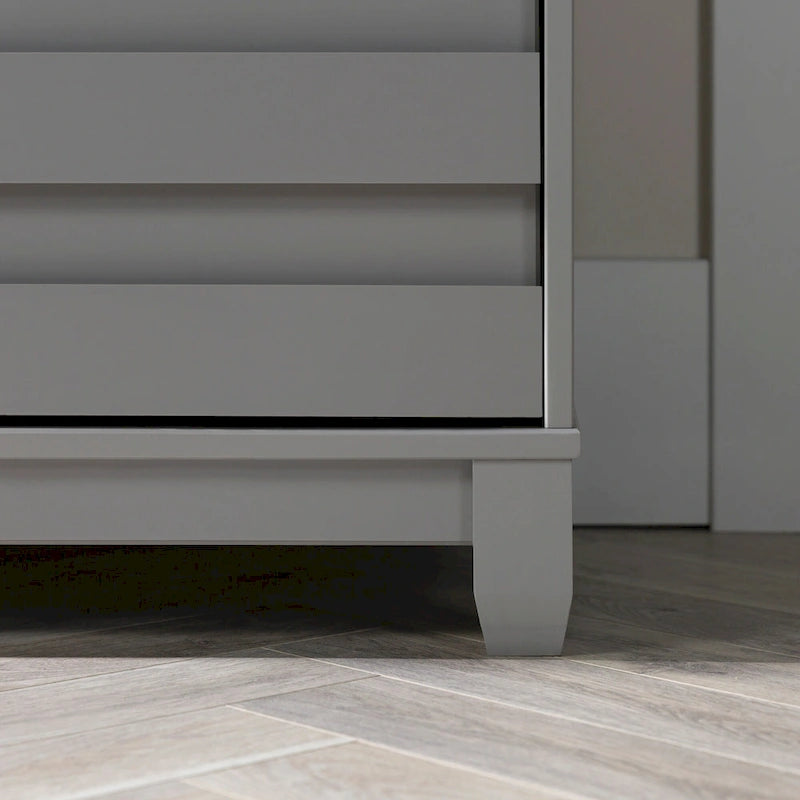 6-Drawer Solid Wood Dresser with Channeled Fronts & Tapered Feet, Onyx / Chalk / Grey / Black / White, Contemporary Style