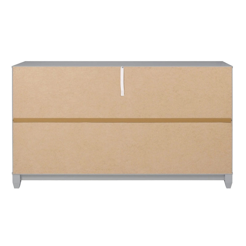 6-Drawer Solid Wood Dresser with Channeled Fronts & Tapered Feet, Onyx / Chalk / Grey / Black / White, Contemporary Style