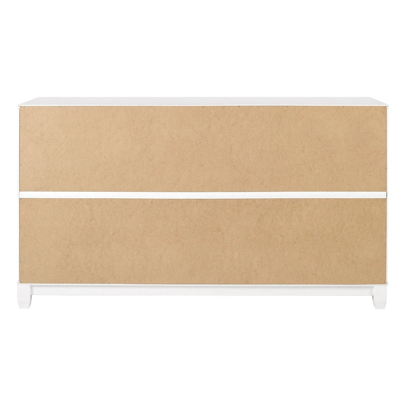 6-Drawer Solid Wood Dresser with Channeled Fronts & Tapered Feet, Onyx / Chalk / Grey / Black / White, Contemporary Style