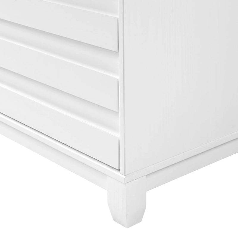 6-Drawer Solid Wood Dresser with Channeled Fronts & Tapered Feet, Onyx / Chalk / Grey / Black / White, Contemporary Style