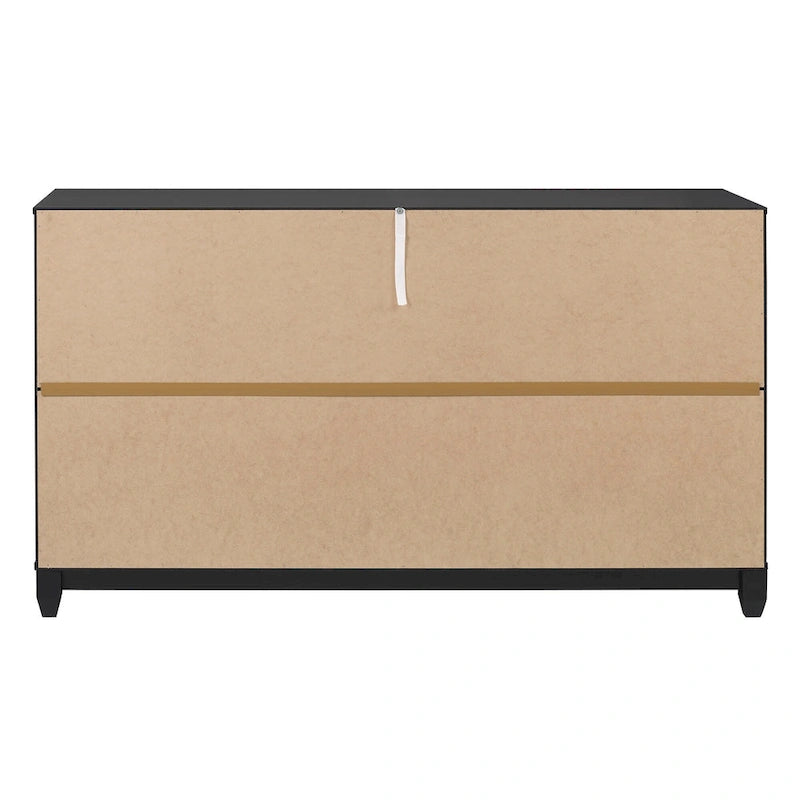 6-Drawer Solid Wood Dresser with Channeled Fronts & Tapered Feet, Onyx / Chalk / Grey / Black / White, Contemporary Style