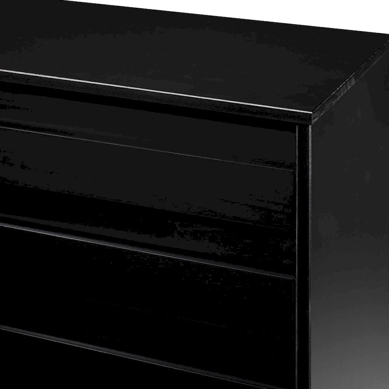 6-Drawer Solid Wood Dresser with Channeled Fronts & Tapered Feet, Onyx / Chalk / Grey / Black / White, Contemporary Style