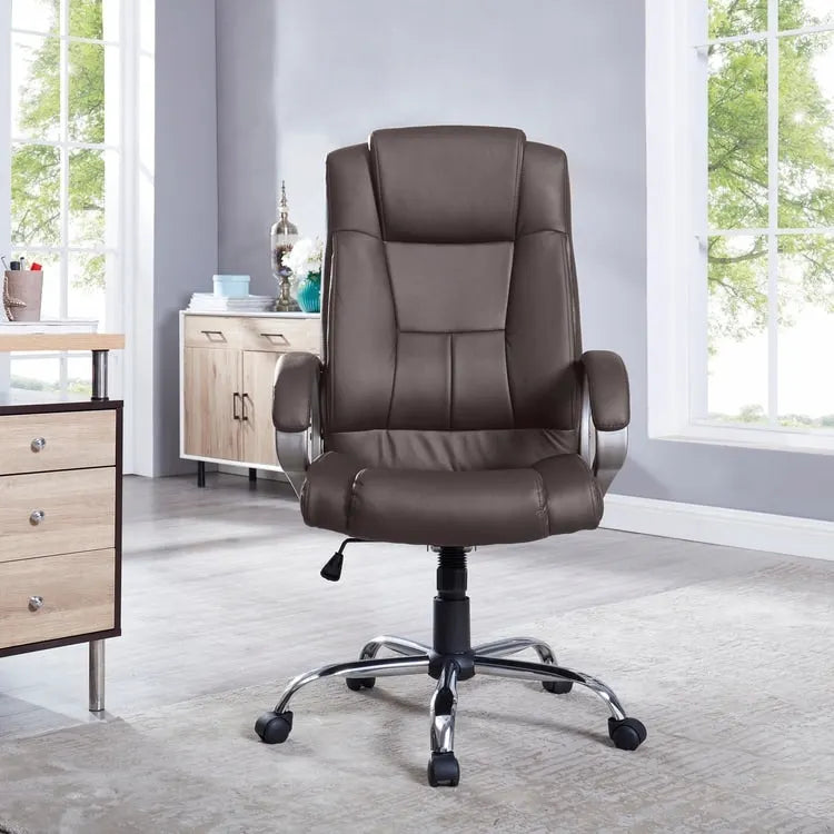 Adjustable Office Chair with Lumbar Support & 360° Swivel, Multiple Colors, Modern Style – Mesh Back / High Back Leather Options