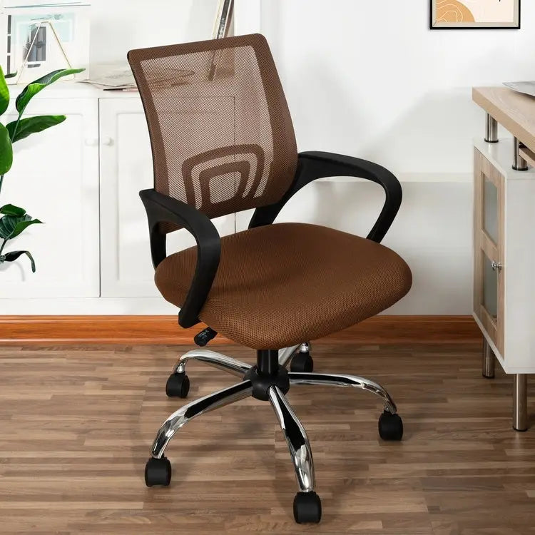 Adjustable Office Chair with Lumbar Support & 360° Swivel, Multiple Colors, Modern Style – Mesh Back / High Back Leather Options