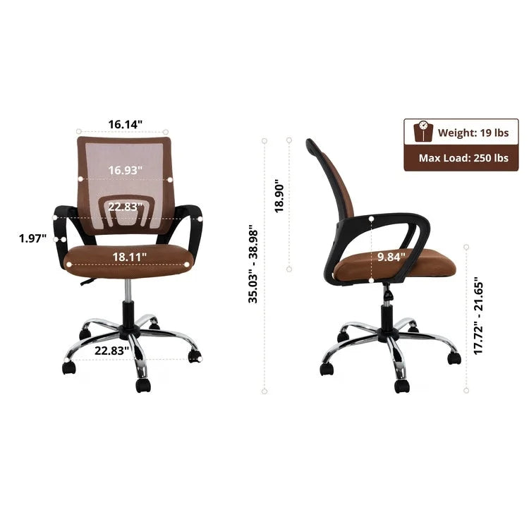 Adjustable Office Chair with Lumbar Support & 360° Swivel, Multiple Colors, Modern Style – Mesh Back / High Back Leather Options