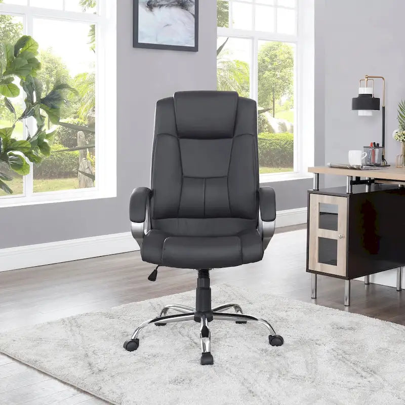 Adjustable Office Chair with Lumbar Support & 360° Swivel, Multiple Colors, Modern Style – Mesh Back / High Back Leather Options