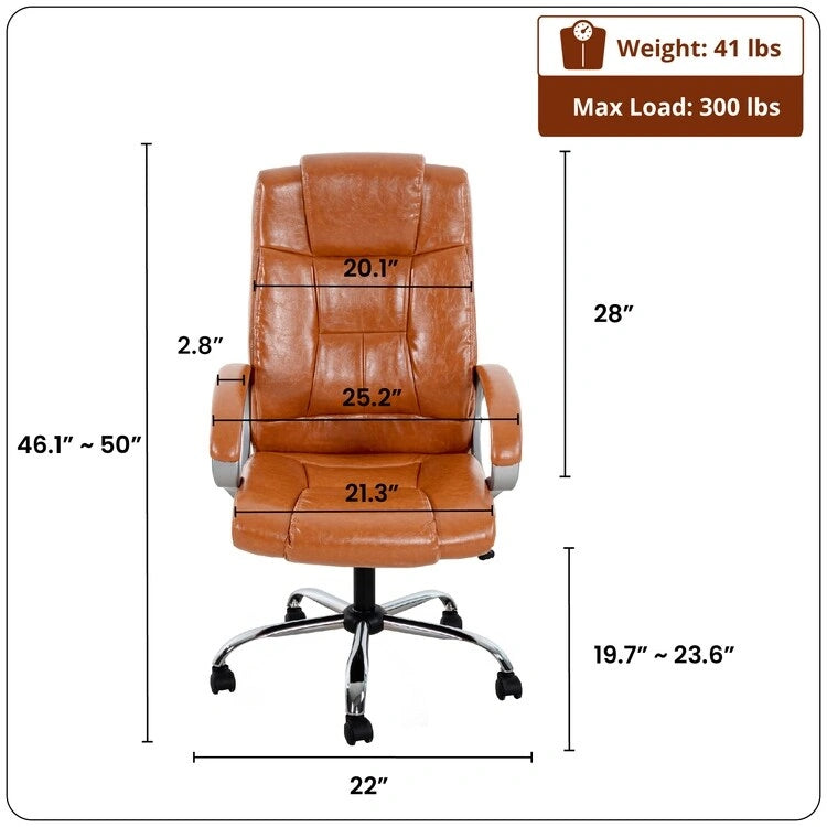 Adjustable Office Chair with Lumbar Support & 360° Swivel, Multiple Colors, Modern Style – Mesh Back / High Back Leather Options