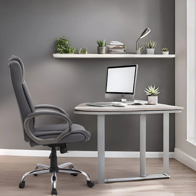 Adjustable Office Chair with Lumbar Support & 360° Swivel, Multiple Colors, Modern Style – Mesh Back / High Back Leather Options