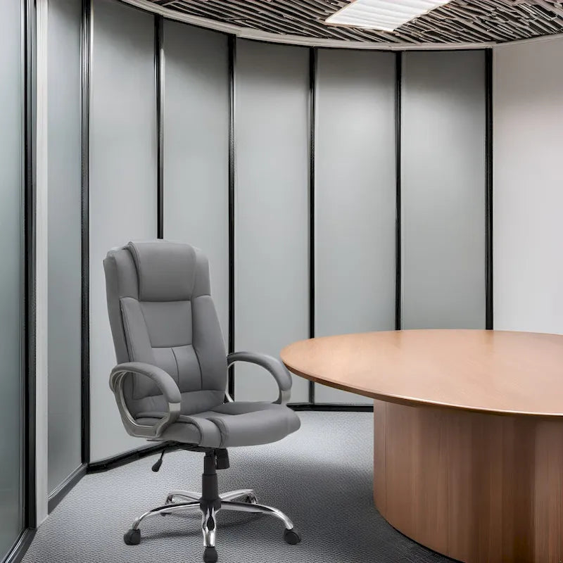 Adjustable Office Chair with Lumbar Support & 360° Swivel, Multiple Colors, Modern Style – Mesh Back / High Back Leather Options