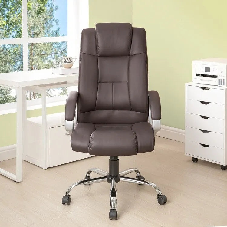 Adjustable Office Chair with Lumbar Support & 360° Swivel, Multiple Colors, Modern Style – Mesh Back / High Back Leather Options