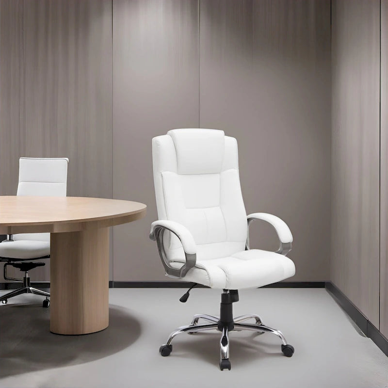 Adjustable Office Chair with Lumbar Support & 360° Swivel, Multiple Colors, Modern Style – Mesh Back / High Back Leather Options