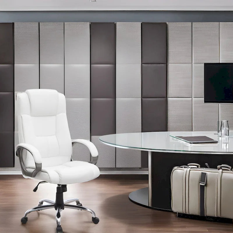 Adjustable Office Chair with Lumbar Support & 360° Swivel, Multiple Colors, Modern Style – Mesh Back / High Back Leather Options
