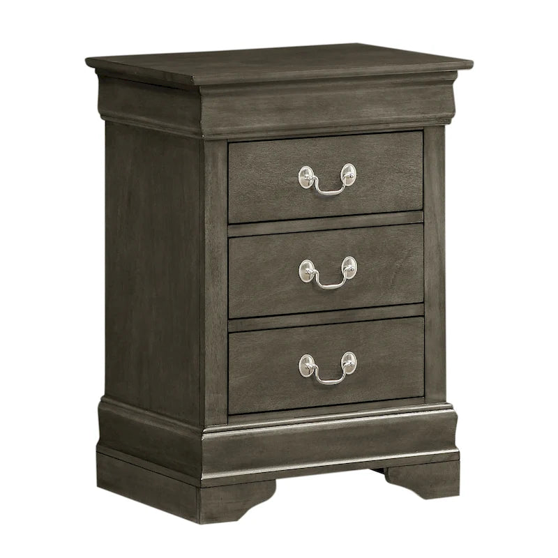 3-Drawer Wood Veneer Nightstand, Multiple Colors – Teal / Cappuccino / Champagne / Pink / White / Cherry / Beige / Black / Gray, Traditional Style