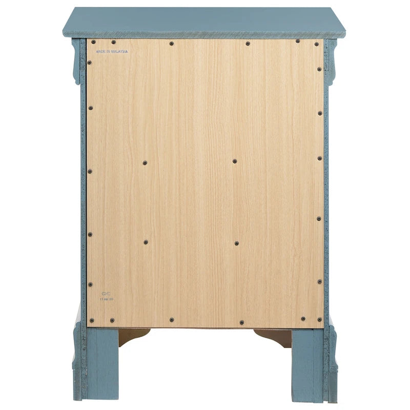 3-Drawer Wood Veneer Nightstand, Multiple Colors – Teal / Cappuccino / Champagne / Pink / White / Cherry / Beige / Black / Gray, Traditional Style