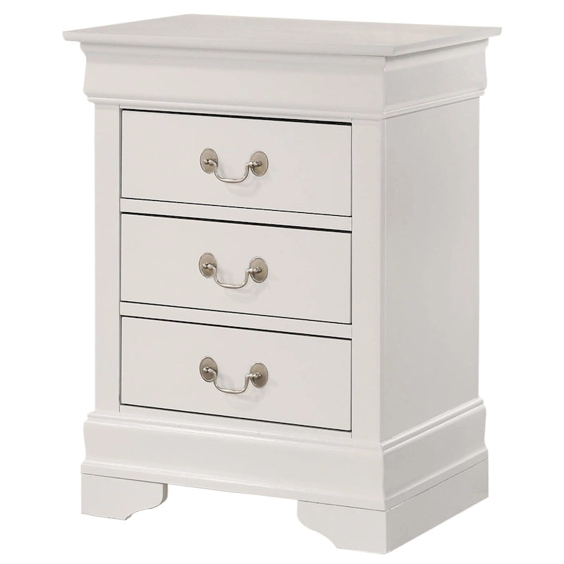 3-Drawer Wood Veneer Nightstand, Multiple Colors – Teal / Cappuccino / Champagne / Pink / White / Cherry / Beige / Black / Gray, Traditional Style