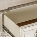 5-Drawer Chest with Dovetail Construction, Weathered Brown & Antique White, European Traditional Style