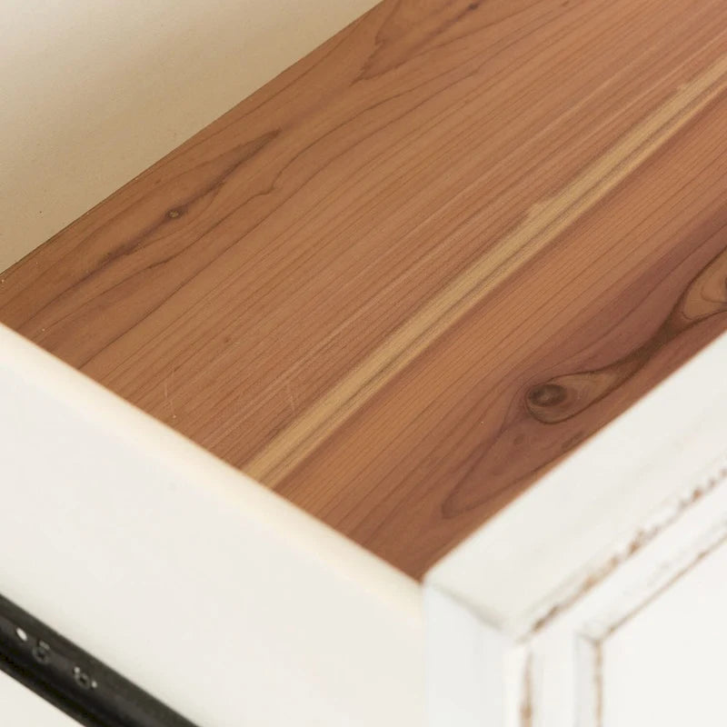 5-Drawer Chest with Dovetail Construction, Weathered Brown & Antique White, European Traditional Style