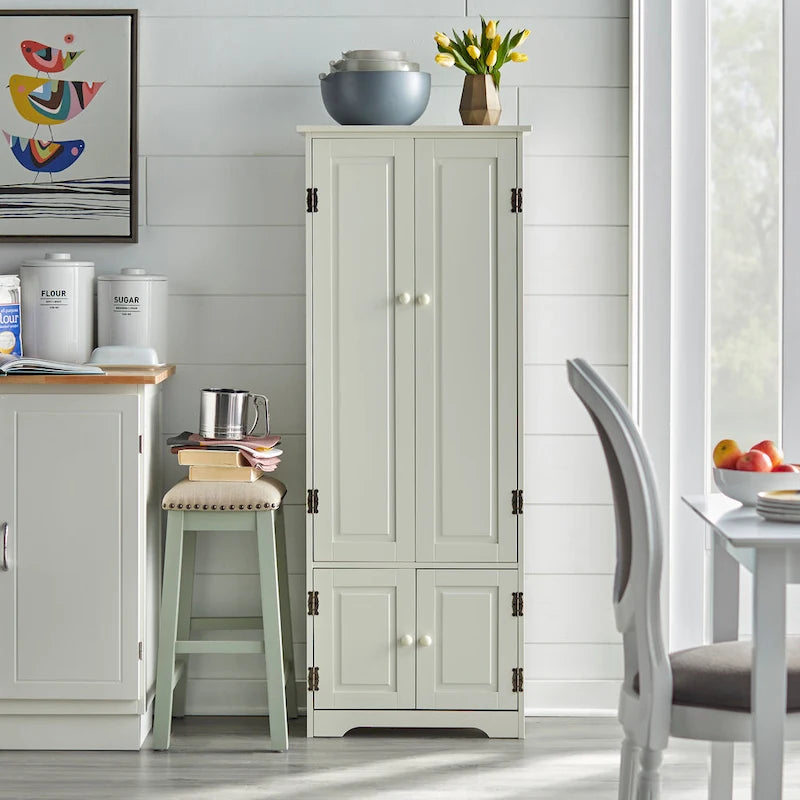 Extra-Tall Storage Cabinet, Farmhouse Style, Multiple Colors – Honey / Red / Sage / White / Blue / Charcoal / Mint
