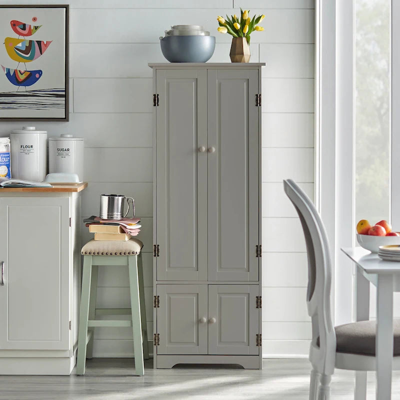 Extra-Tall Storage Cabinet, Farmhouse Style, Multiple Colors – Honey / Red / Sage / White / Blue / Charcoal / Mint