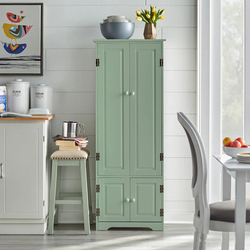 Extra-Tall Storage Cabinet, Farmhouse Style, Multiple Colors – Honey / Red / Sage / White / Blue / Charcoal / Mint