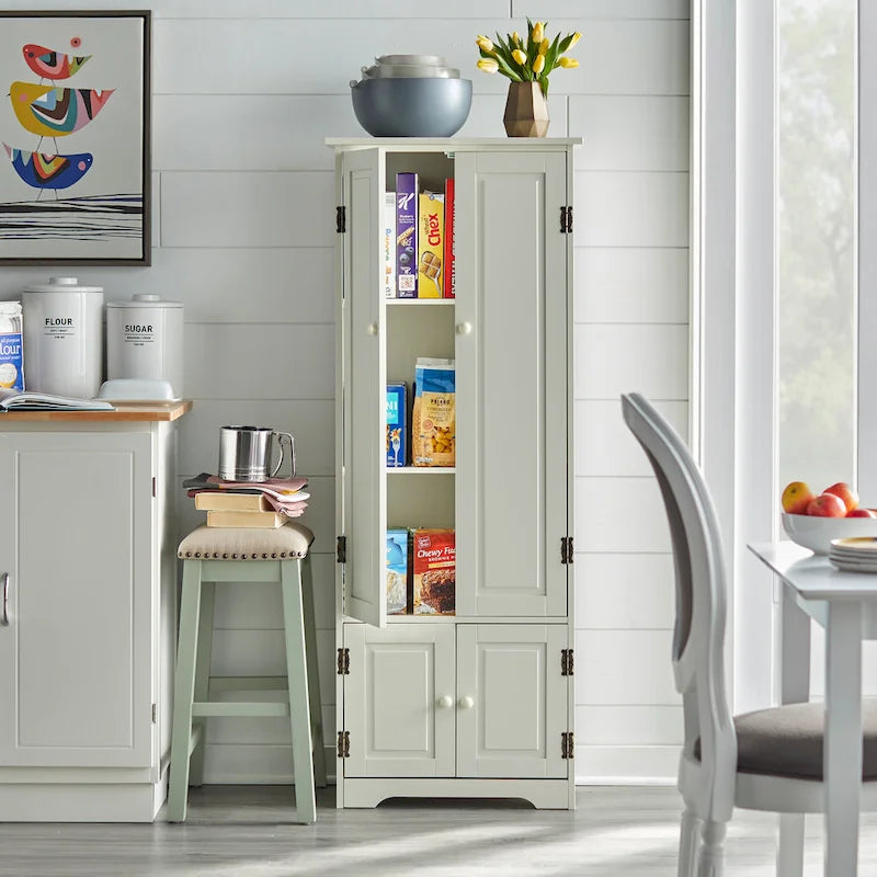 Extra-Tall Storage Cabinet, Farmhouse Style, Multiple Colors – Honey / Red / Sage / White / Blue / Charcoal / Mint