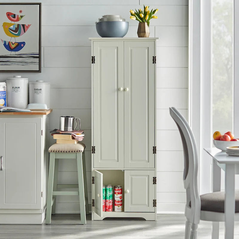 Extra-Tall Storage Cabinet, Farmhouse Style, Multiple Colors – Honey / Red / Sage / White / Blue / Charcoal / Mint