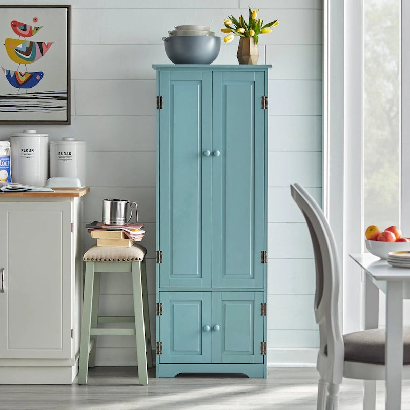 Extra-Tall Storage Cabinet, Farmhouse Style, Multiple Colors – Honey / Red / Sage / White / Blue / Charcoal / Mint