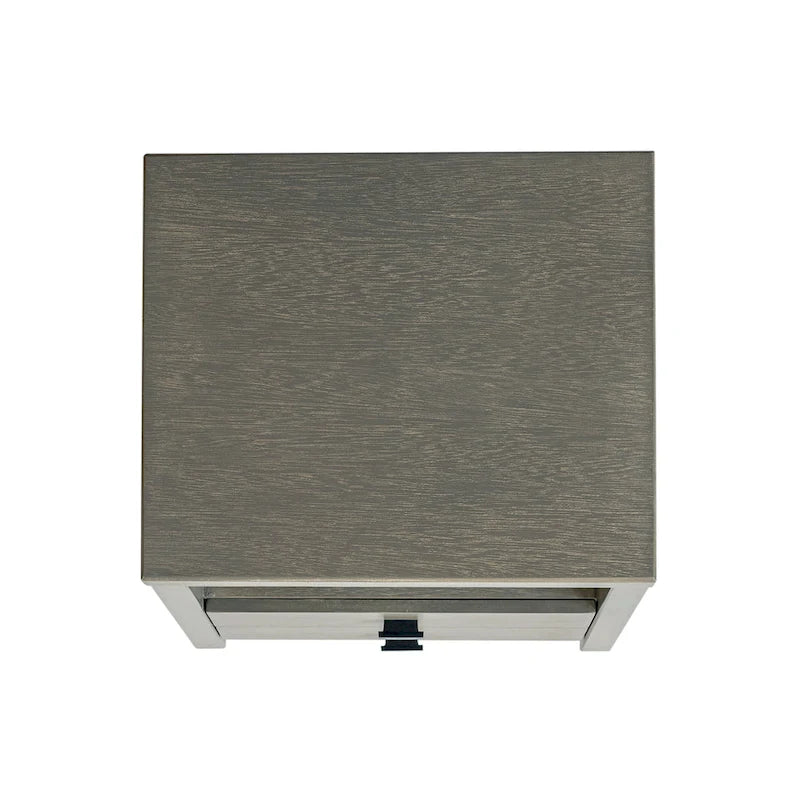Solid Acacia Wood Storage End Table with 2 Drawers & Open Shelf, Multiple Colors, Transitional Style