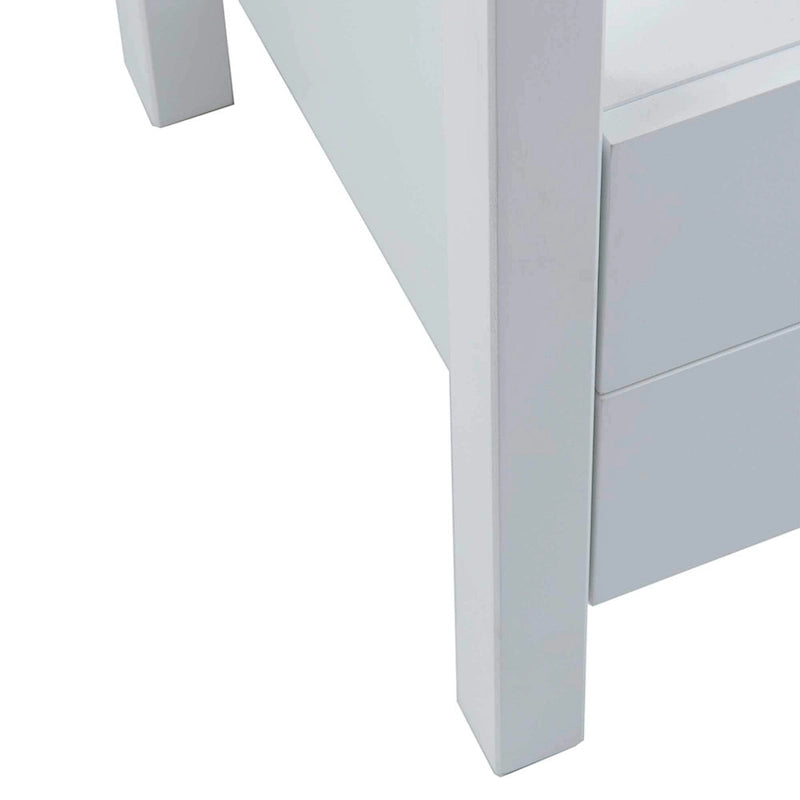 Solid Acacia Wood Storage End Table with 2 Drawers & Open Shelf, Multiple Colors, Transitional Style