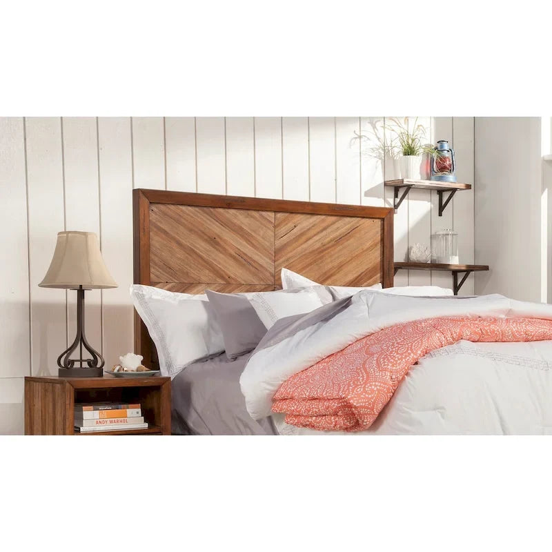 Mahogany Wood Headboard with Protective Finish, Toffee Brown, Transitional Style – Full / Queen / King / California King