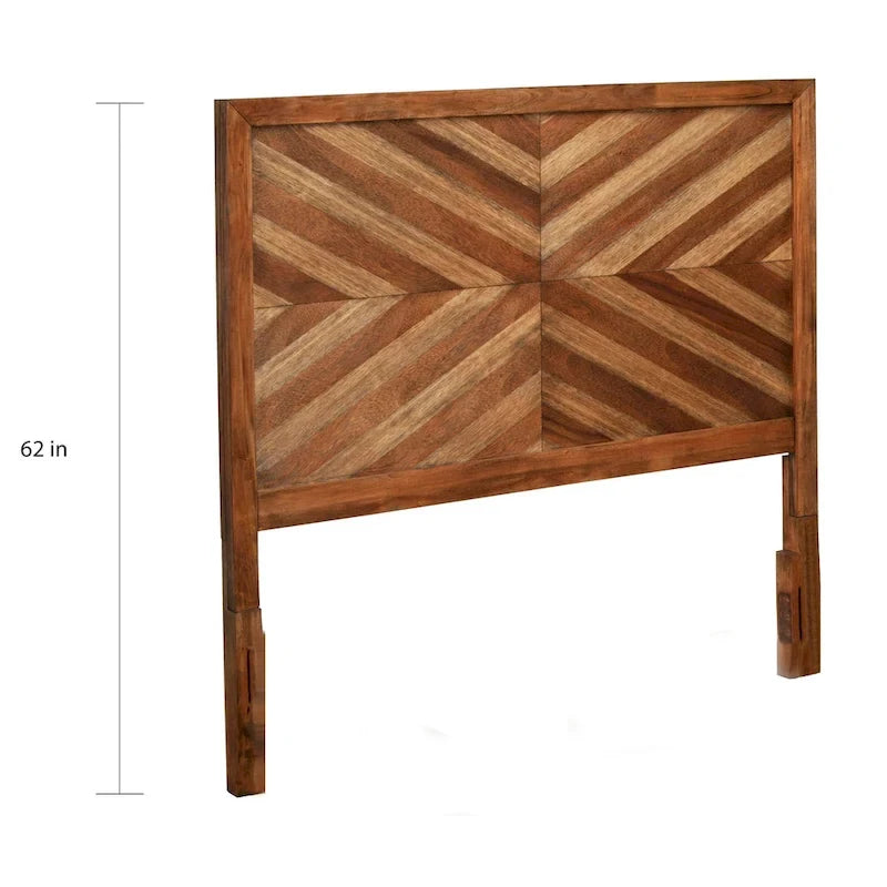 Mahogany Wood Headboard with Protective Finish, Toffee Brown, Transitional Style – Full / Queen / King / California King