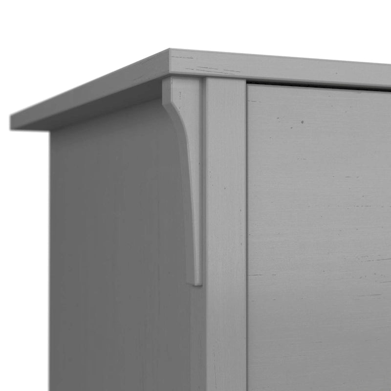 60W L-Shaped Corner Desk with Storage Cabinet & Drawer, Multiple Colors, Mission Style