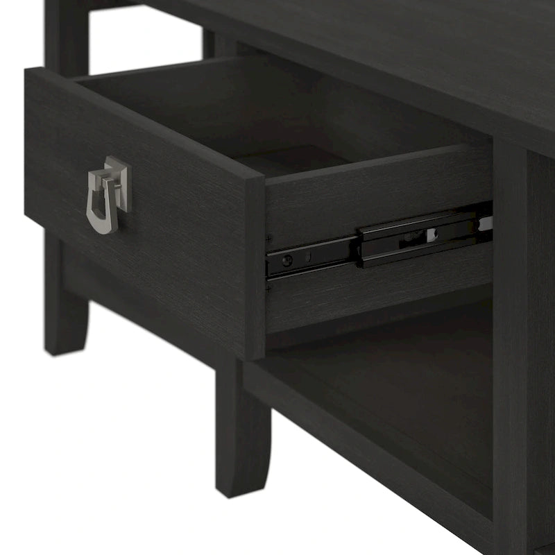 60W L-Shaped Corner Desk with Storage Cabinet & Drawer, Multiple Colors, Mission Style