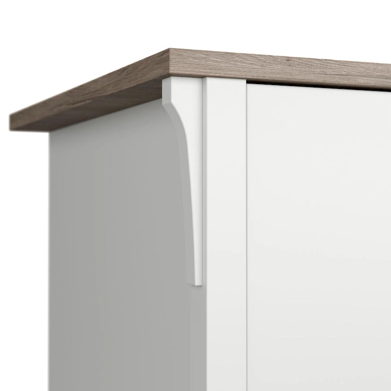 60W L-Shaped Corner Desk with Storage Cabinet & Drawer, Multiple Colors, Mission Style