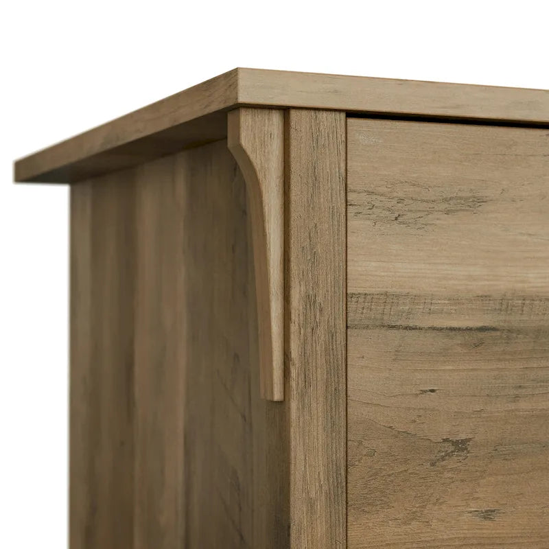 60W L-Shaped Corner Desk with Storage Cabinet & Drawer, Multiple Colors, Mission Style