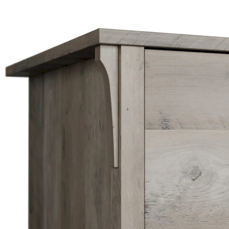 60W L-Shaped Corner Desk with Storage Cabinet & Drawer, Multiple Colors, Mission Style