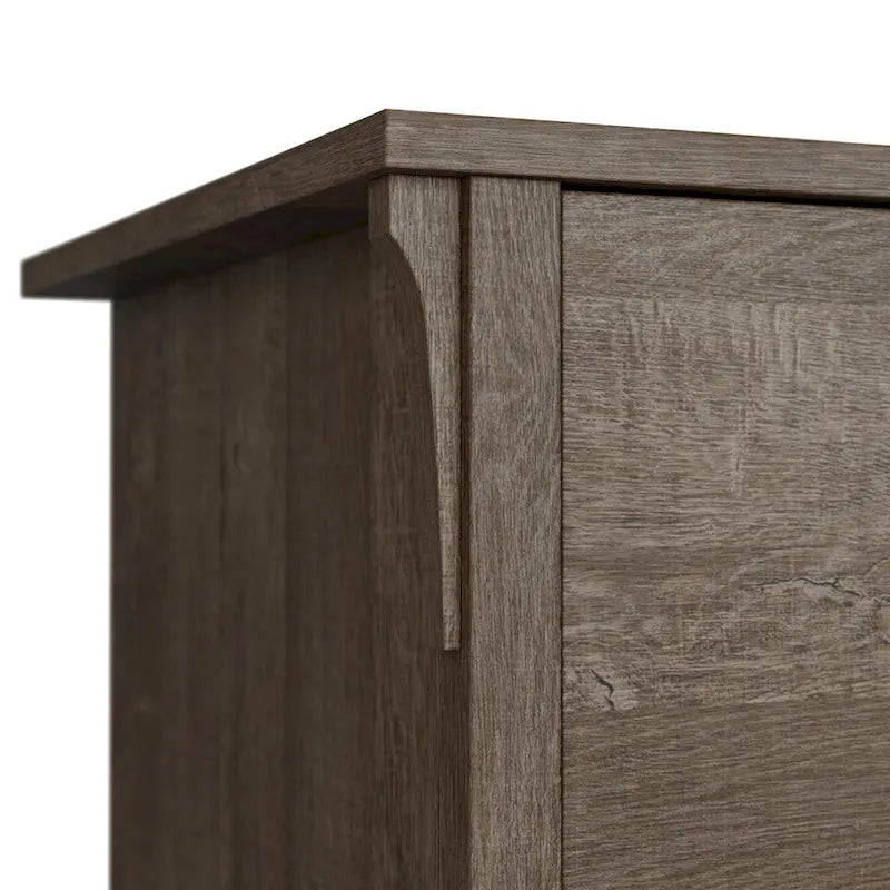 60W L-Shaped Corner Desk with Storage Cabinet & Drawer, Multiple Colors, Mission Style