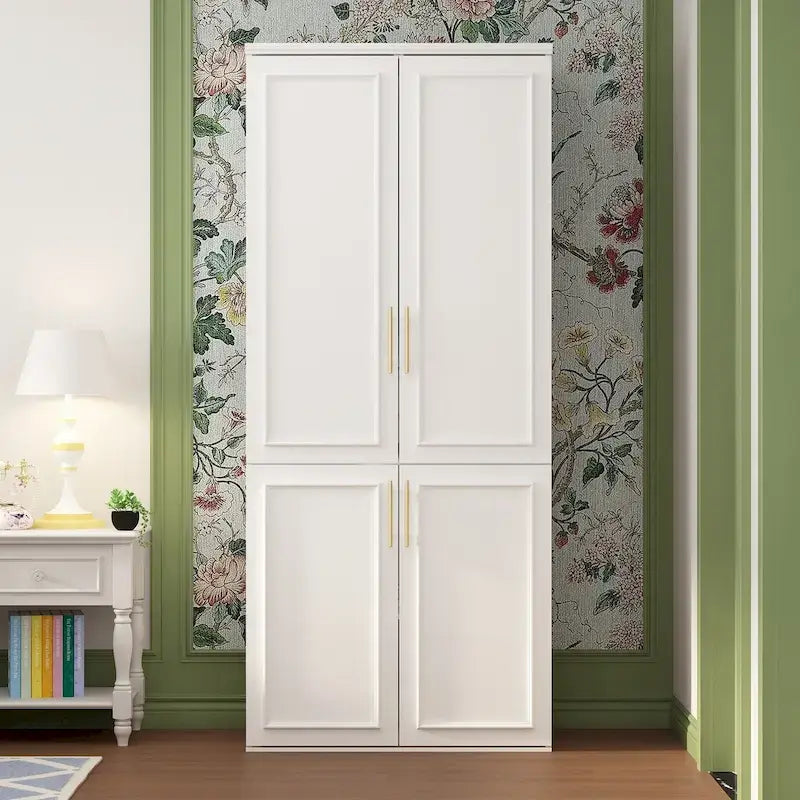 Modular Wardrobe Cabinet with Optional Glass Doors & Drawers, White, Modern Style – Multiple Width Options
