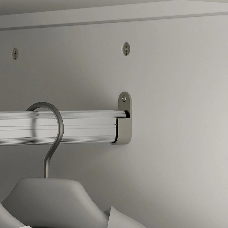 Modular Wardrobe Cabinet with Optional Glass Doors & Drawers, White, Modern Style – Multiple Width Options
