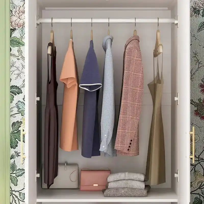 Modular Wardrobe Cabinet with Optional Glass Doors & Drawers, White, Modern Style – Multiple Width Options