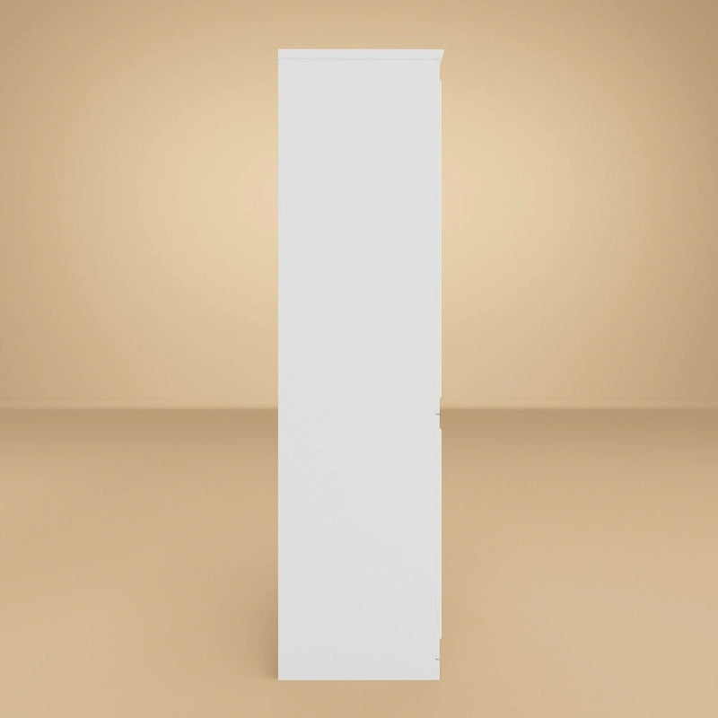Modular Wardrobe Cabinet with Optional Glass Doors & Drawers, White, Modern Style – Multiple Width Options