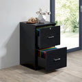 2-Drawer Vertical File Cabinet with Locking Top Drawer & Wood Grain Finish, Black / Espresso / Natural / White, Modern Style