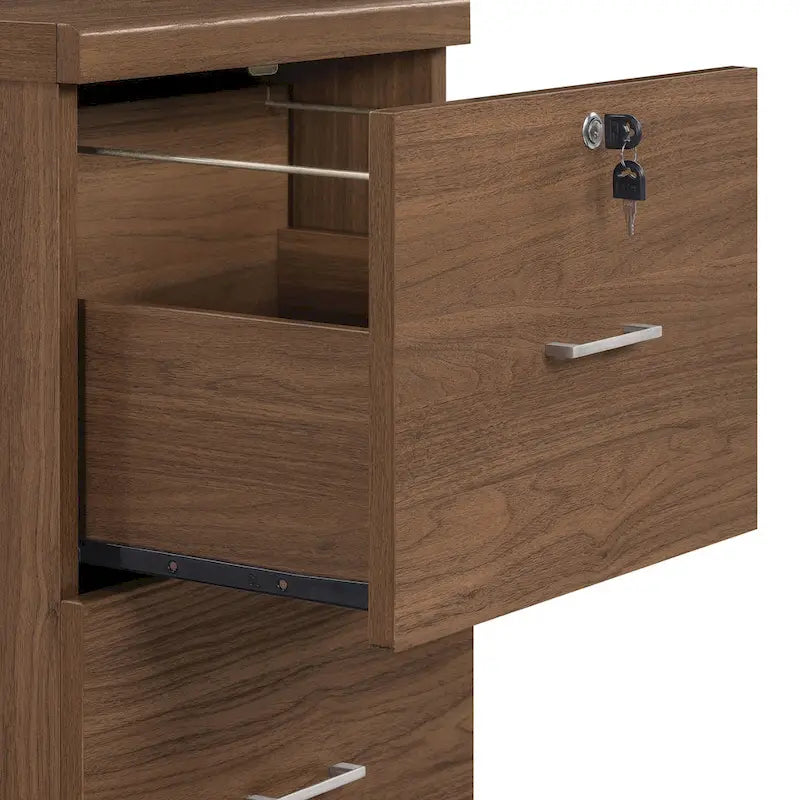 2-Drawer Vertical File Cabinet with Locking Top Drawer & Wood Grain Finish, Black / Espresso / Natural / White, Modern Style
