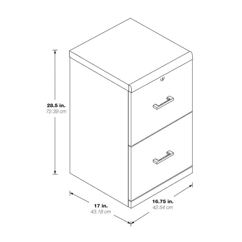 2-Drawer Vertical File Cabinet with Locking Top Drawer & Wood Grain Finish, Black / Espresso / Natural / White, Modern Style