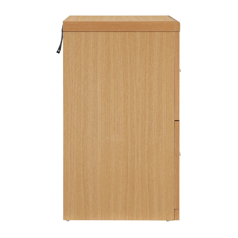 2-Drawer Vertical File Cabinet with Locking Top Drawer & Wood Grain Finish, Black / Espresso / Natural / White, Modern Style