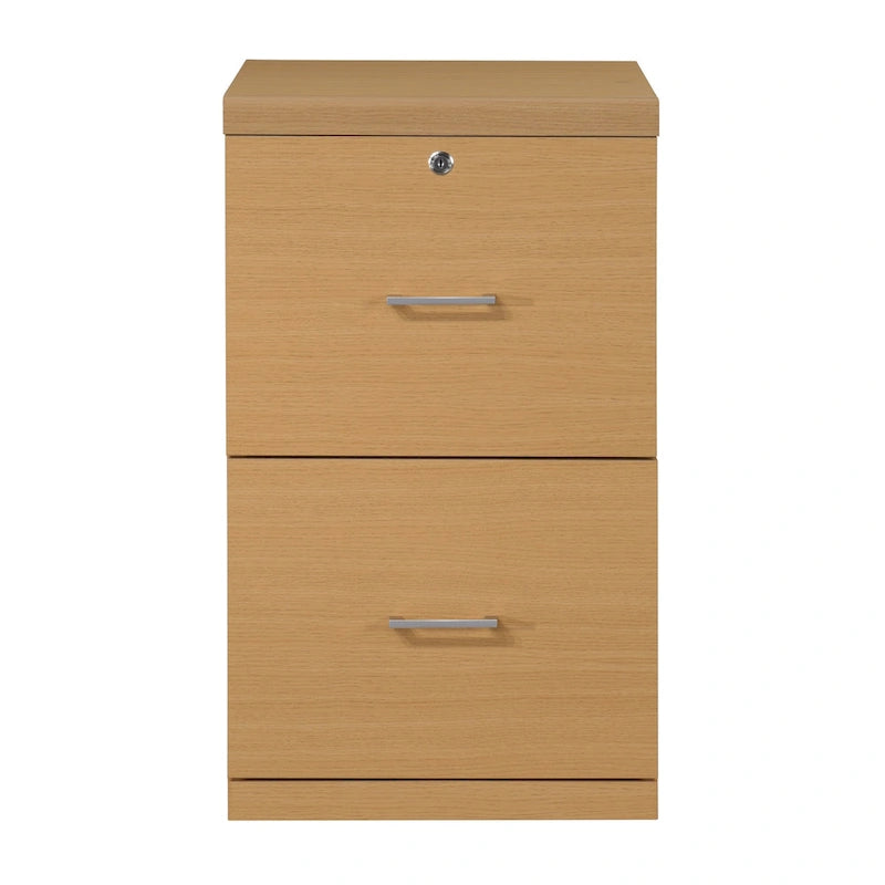 2-Drawer Vertical File Cabinet with Locking Top Drawer & Wood Grain Finish, Black / Espresso / Natural / White, Modern Style