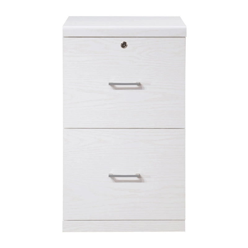 2-Drawer Vertical File Cabinet with Locking Top Drawer & Wood Grain Finish, Black / Espresso / Natural / White, Modern Style