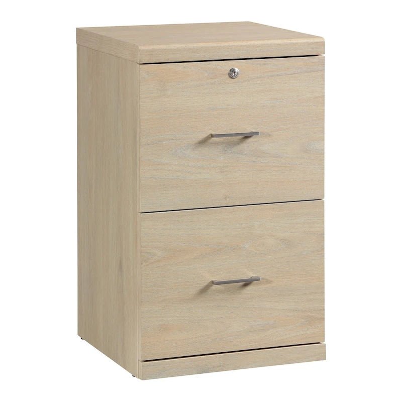 2-Drawer Vertical File Cabinet with Locking Top Drawer & Wood Grain Finish, Black / Espresso / Natural / White, Modern Style